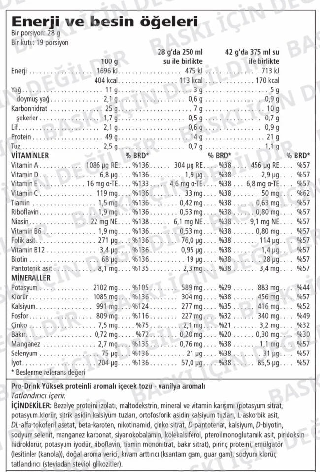 Herbalife Pro Drink Vanilya Aromalı 532 g