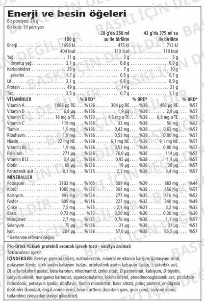 Herbalife Pro Drink Vanilya Aromalı 532 g